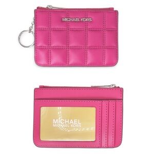 Michael Kors Fuchsia Quilted Card Holder